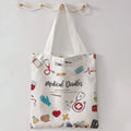 Medical Doodle Instrument Print Tote Bag Large Capacity Shoulder Bag For Shopping Travel Daily Use