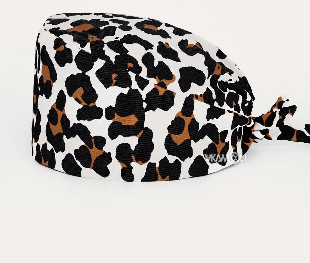 Leopard Print Scrub Cap