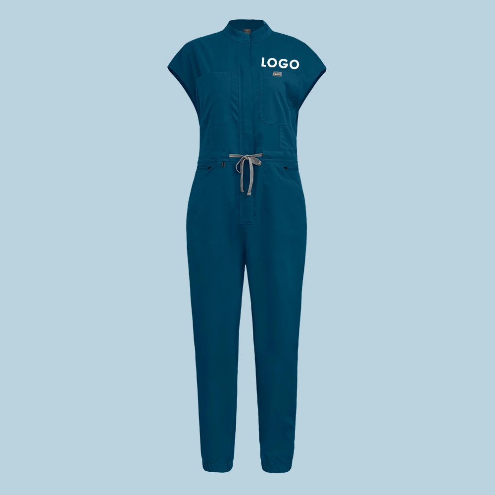 New Medical Scrubs Jumpsuits Short Sleeve Nursing Workwear Uniforms Women Lab Pet Doctor Scrub Hospital Workwear Customized Logo