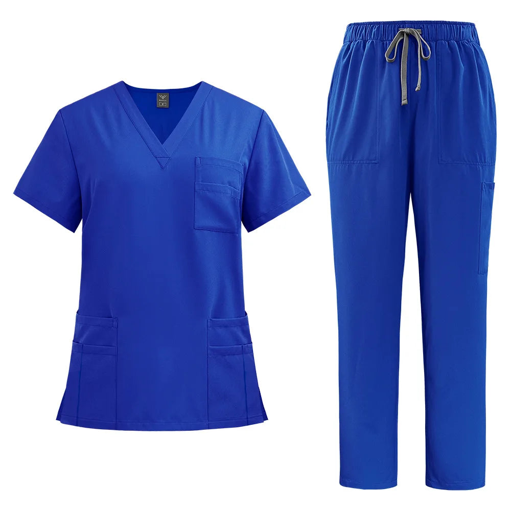 Unisex Medical Uniforms Men Women Nursing Clothes Beauty Costume Nurse Scrubs Sets Doctor Dentist Workwear Clinical Tops Pants