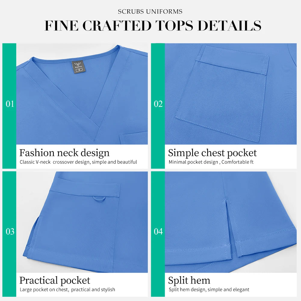 Medical Uniform Men Pet Hospital Doctor Tops Pants Clothes Soft Pharmacist Workwear Men Anesthetist Work Suit Uniform Scrubs Set