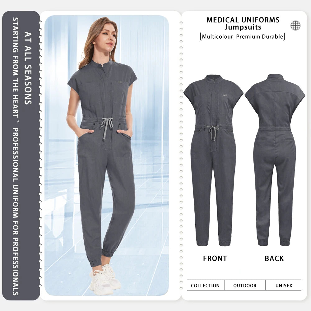 Beauty Uniforms Women Lab Coat Healthcare Medical Workwear Surgical Jumpsuits Clinical Overalls Hospital Doctor Nurse Unfiorms