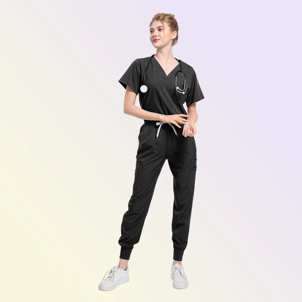 Scrubs Medical Uniform Women and Men  Suit  Surgical Tops  Pants Nurse Accessories Hospital Doctor Costume