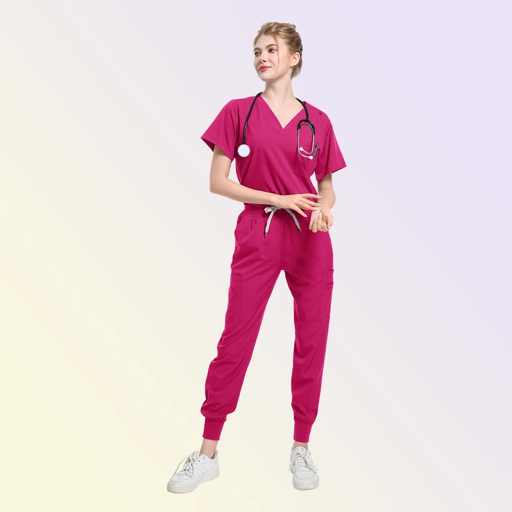 Scrubs Medical Uniform Women and Men  Suit  Surgical Tops  Pants Nurse Accessories Hospital Doctor Costume